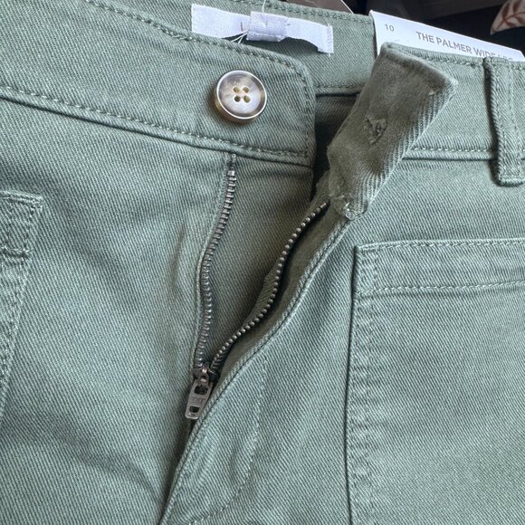 LOFT Women’s The Palmer Wide Leg Cotton Twill Pants in Sage Green Size 10 - Picture 5 of 12